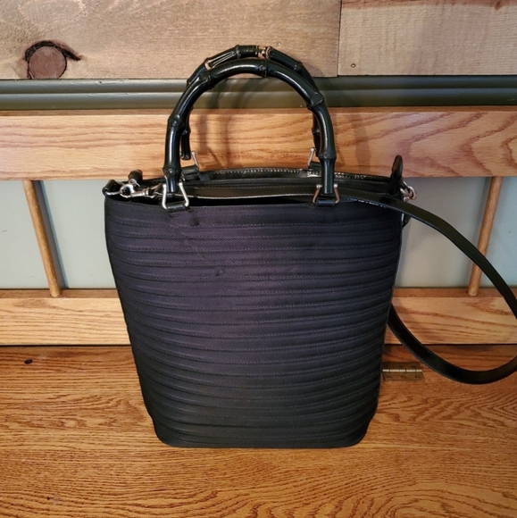Gucci Vintage Black Quilted Nylon & Patent Leather Bamboo Tote Bag - Picture 14 of 14